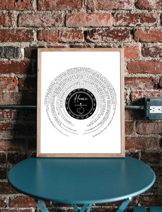 BTS "Home" Song Lyric Print