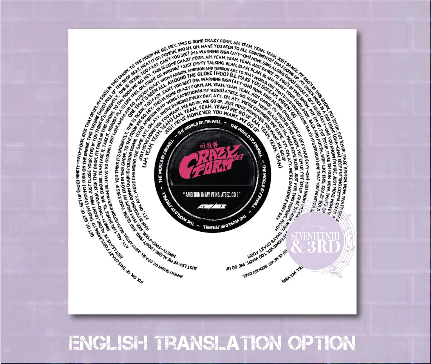 "CRAZY FORM" Ateez Song Print