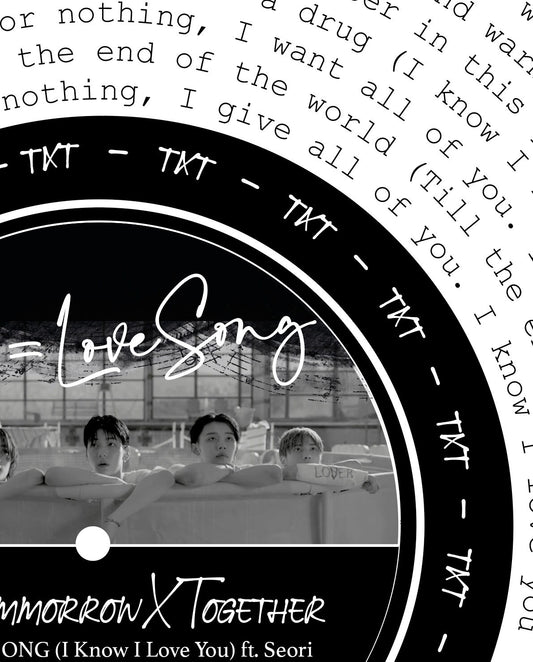 Tomorrow X Together Print "0X1=Lovesong" Full Lyric Wall Print