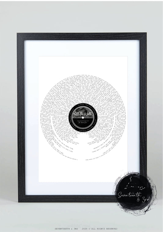 All Too Well Print (TV) 10 Min Version || Red Album || Lyrics Print || Vinyl Inspiration