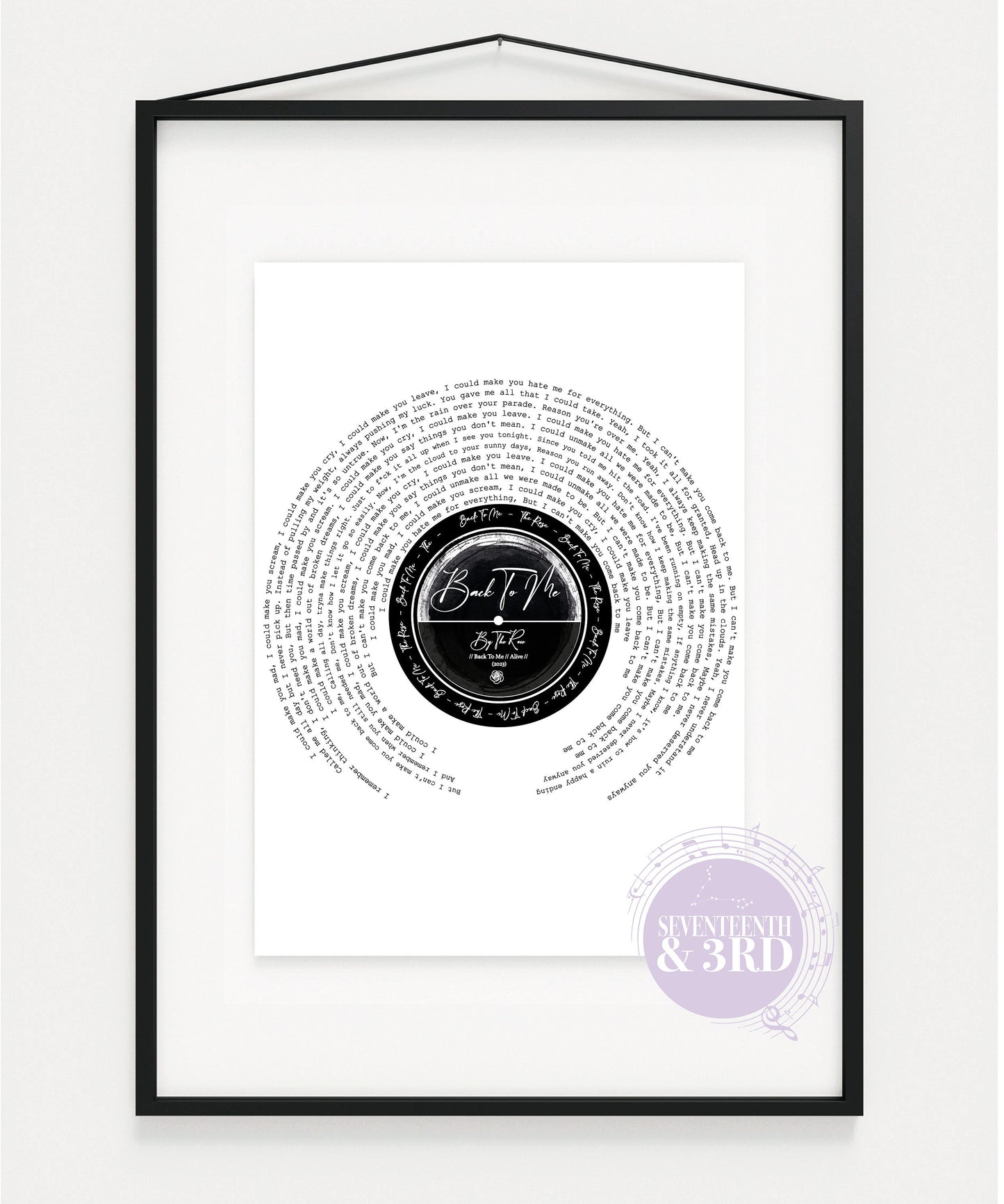 The Rose (더로즈) "Back To Me" Song Print