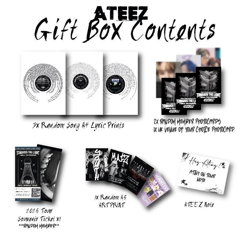 Ateez 2025 inspired Tour Gift Box || Lyric prints and Photocards Atiny Gift | EUROPE Tour