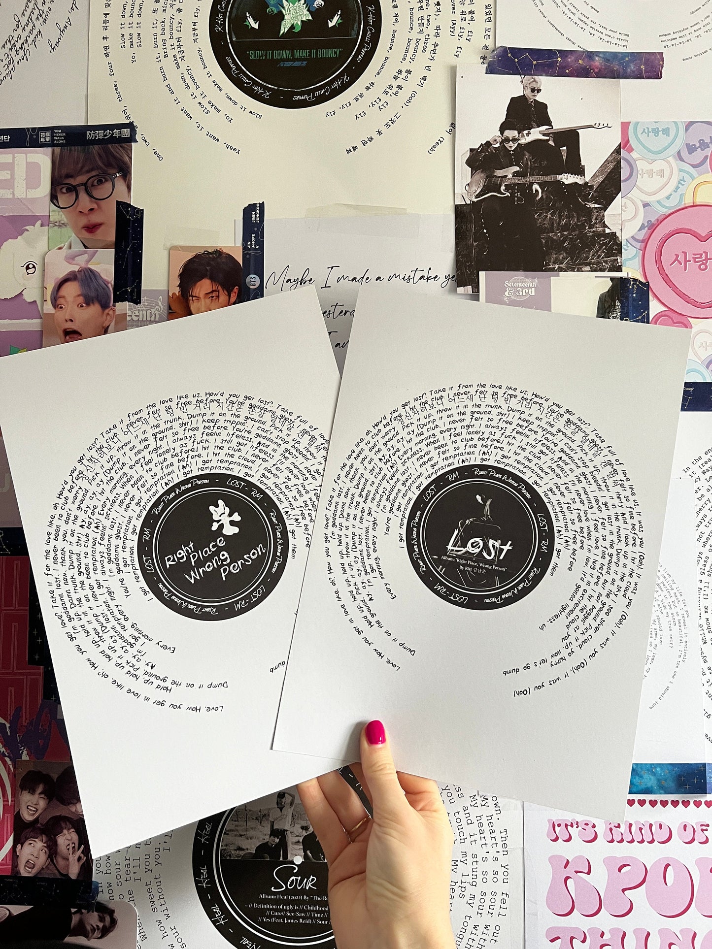 RM "Lost" Lyric Music Print "Right Place Wrong Person" Album