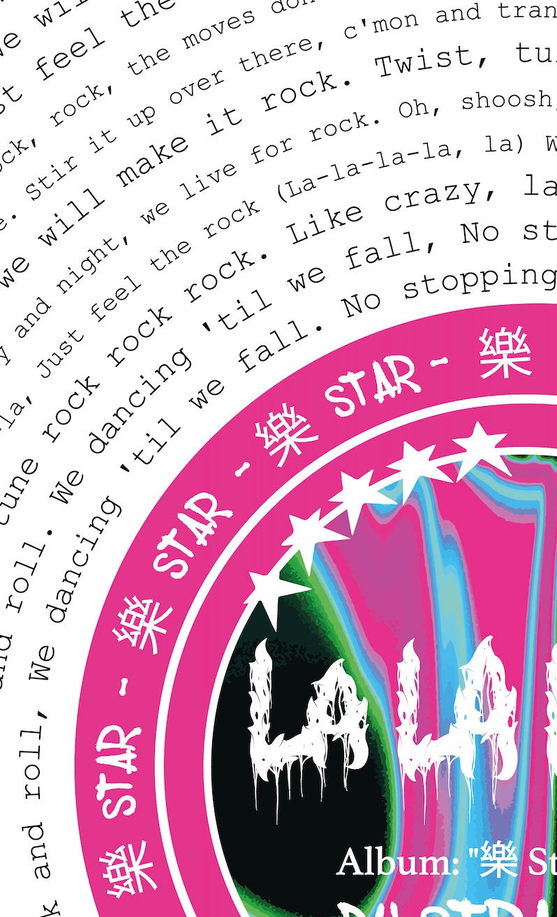 Stray Kids 樂-STAR "LALALALA" Lyric Wall Print || Rock Star Album || Megaverse || Full Song Lyrics
