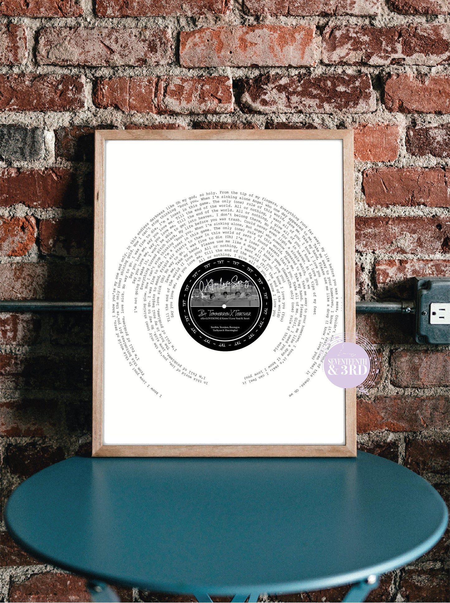 Tomorrow X Together Print "0X1=Lovesong" Full Lyric Wall Print