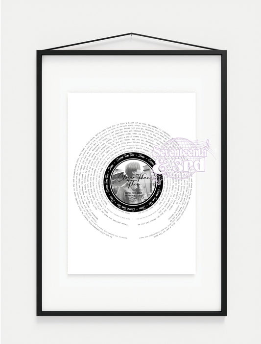 Jimin Song Print "Closer Than This" || JIMIN inspired print