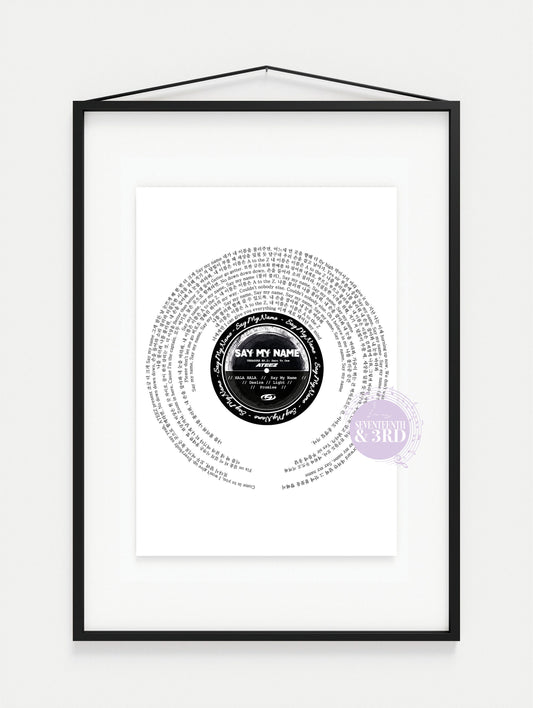 Ateez "Say My Name" Full Lyric Wall Print