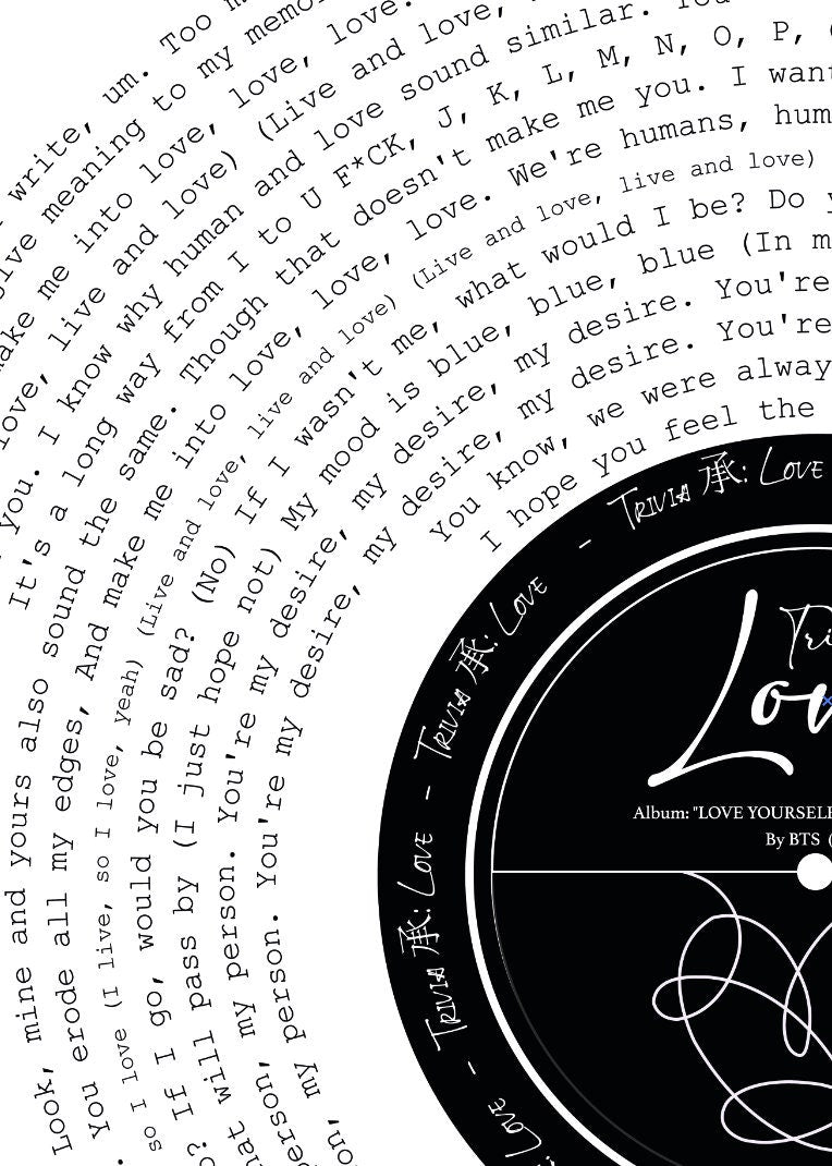 BTS "Trivia: Love" Namjoon RM K-pop Print 방탄소년단