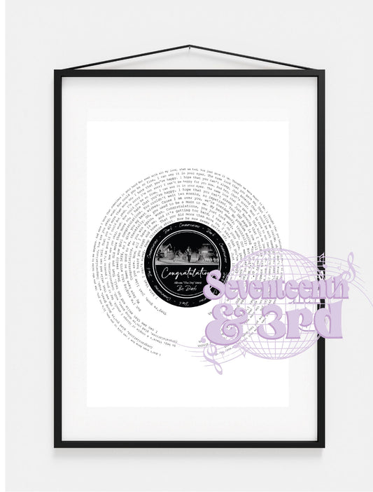 DAY 6 "Congratulations" full Lyric wall Print
