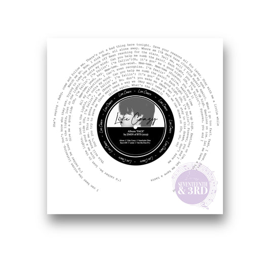 JIMIN Print "Like Crazy" Jimin Solo Album