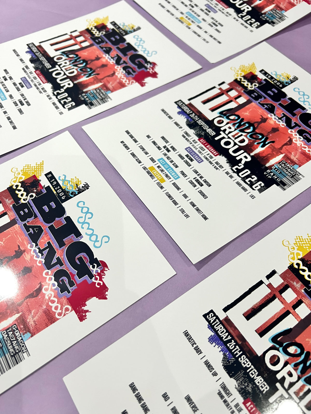 Big Bang inspired Tour Set List *Printable Download*