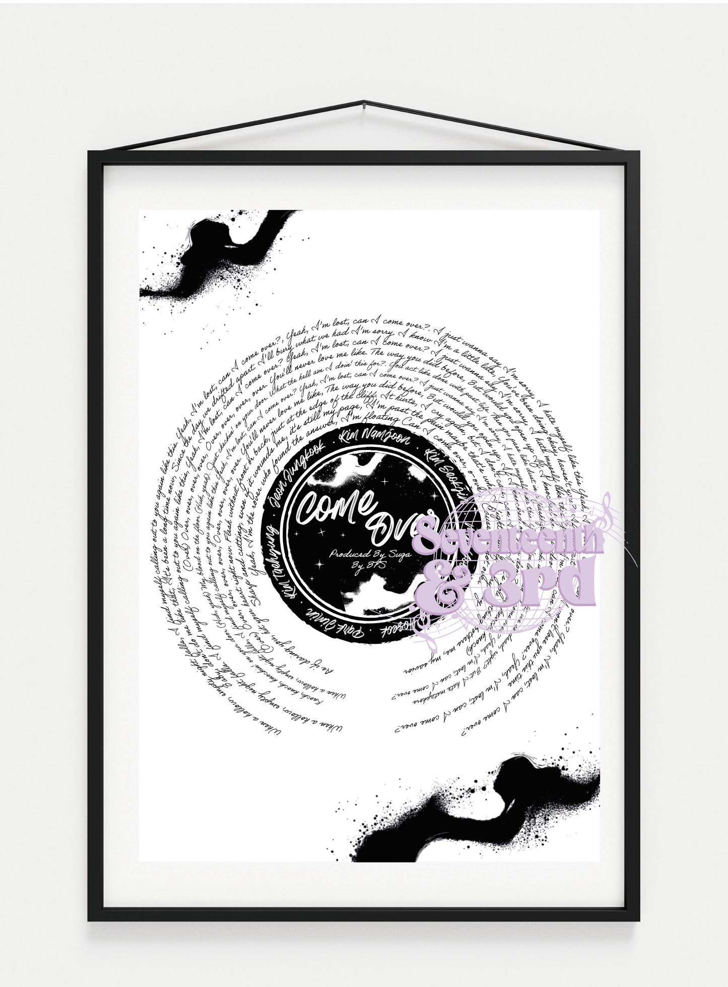 BTS "Come oVER" inspired lyric print