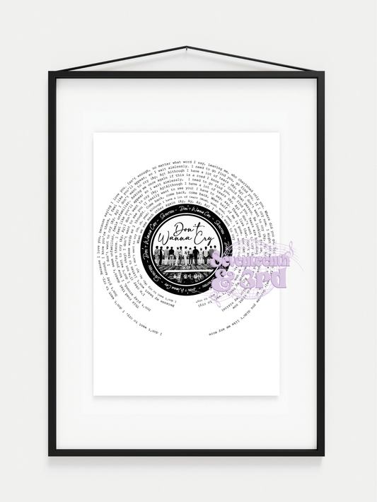 SVT "Don't wanna cry" Lyric print