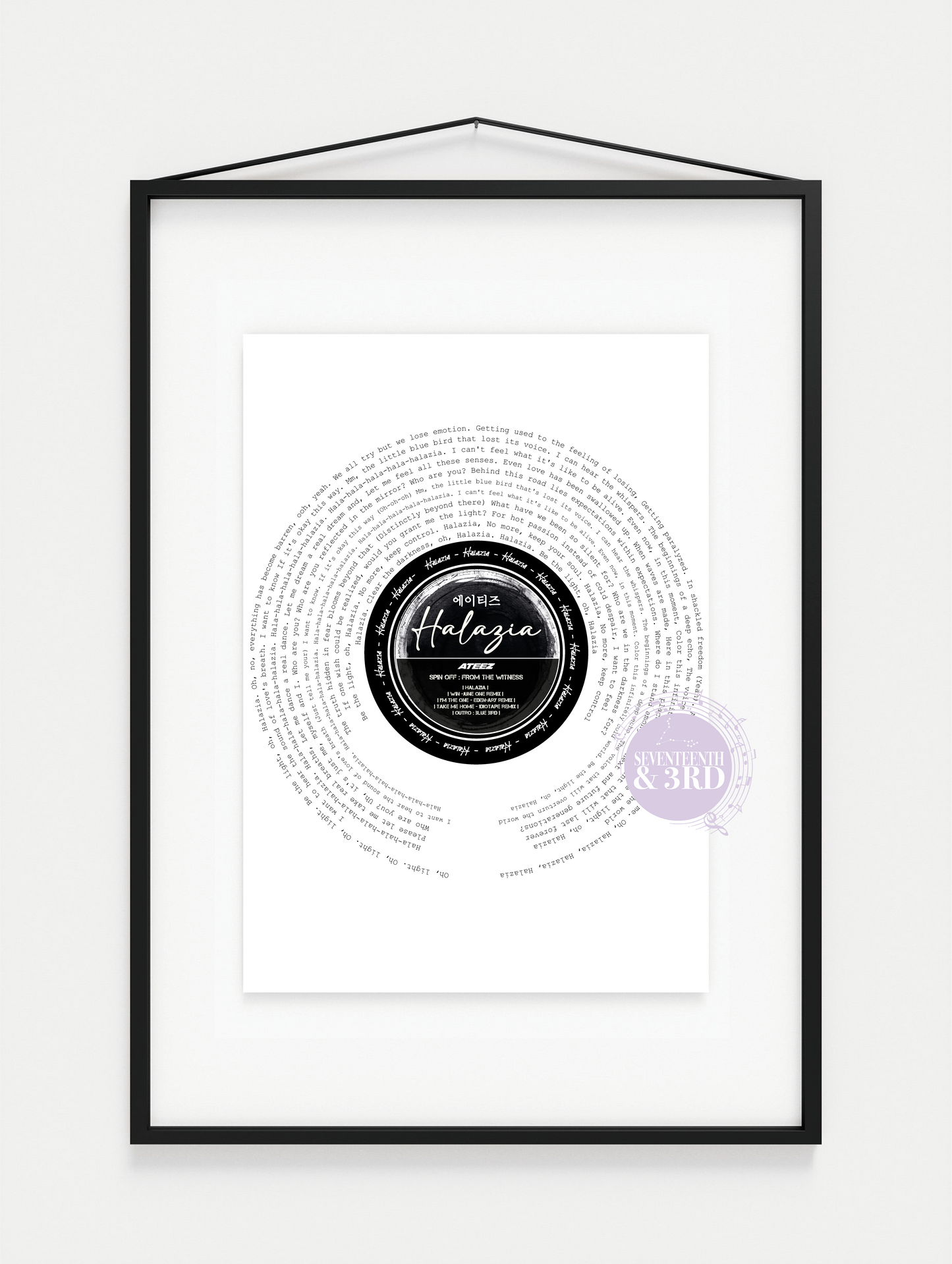"HALAZIA" Inspired ATEEZ Lyric print