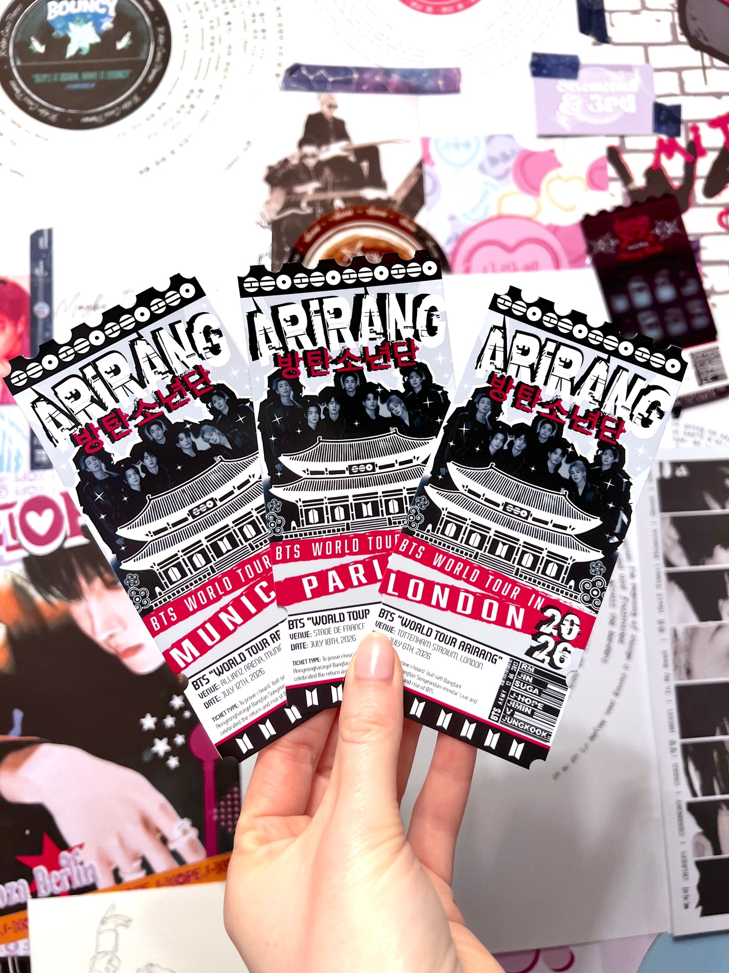 ARIRANG TOUR inspired Souvenir Ticket (Your City)