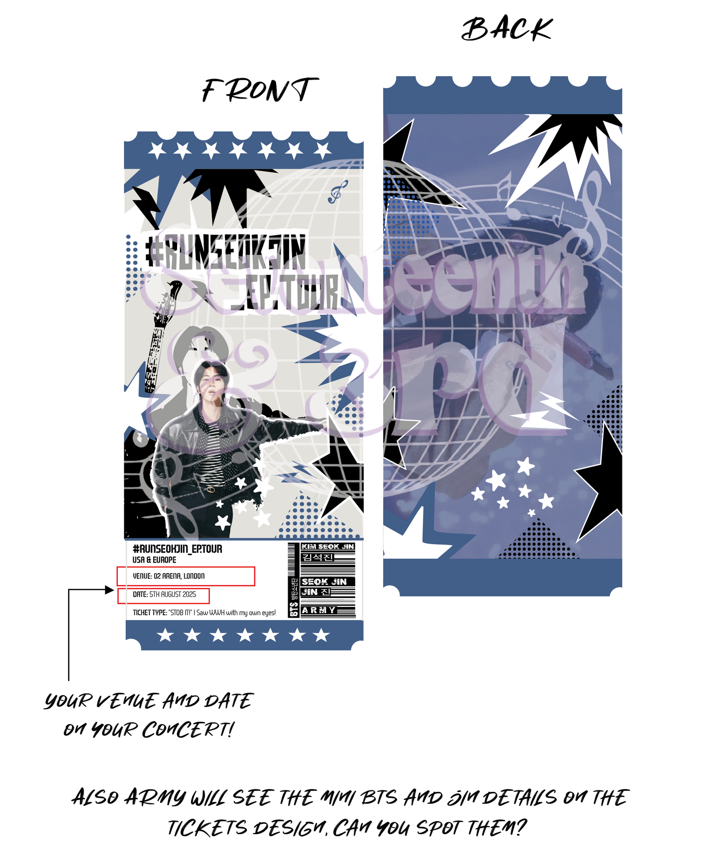 Jin BTS "Run_Jin Europe Tour Ticket Souvenir