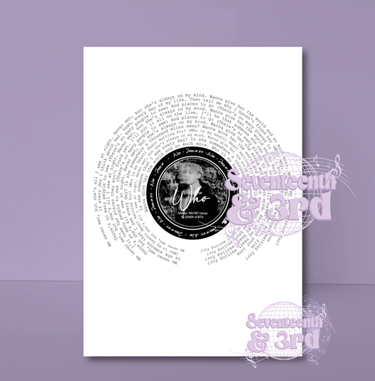 "WHO" By Jimin of BTS inspired lyric art print