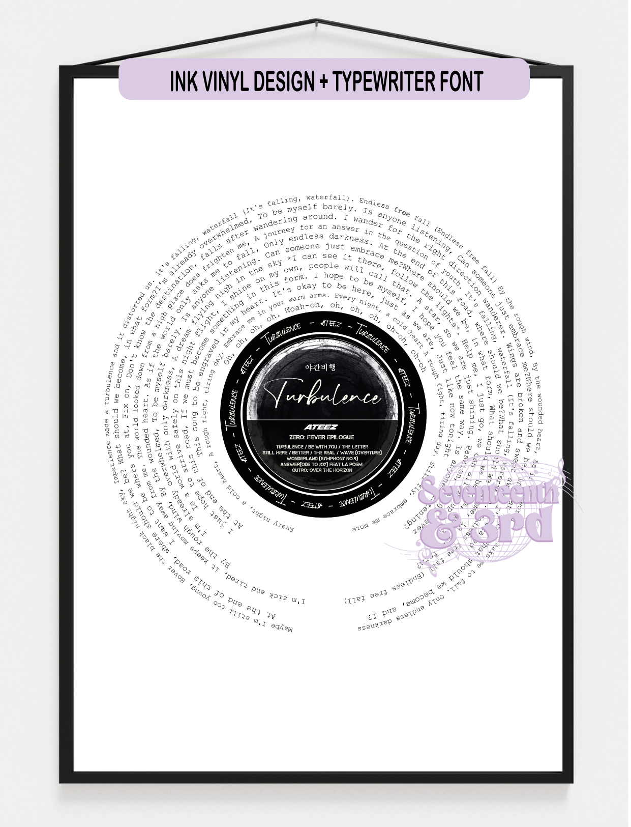 Your choice of song Lyric Print