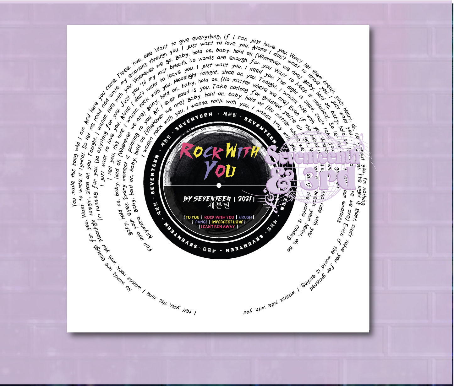 SVT "Rock With You" Lyric print