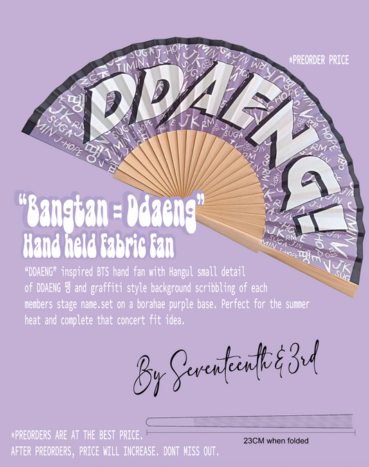 "DDAENG" Iconic fabric Hand Fan