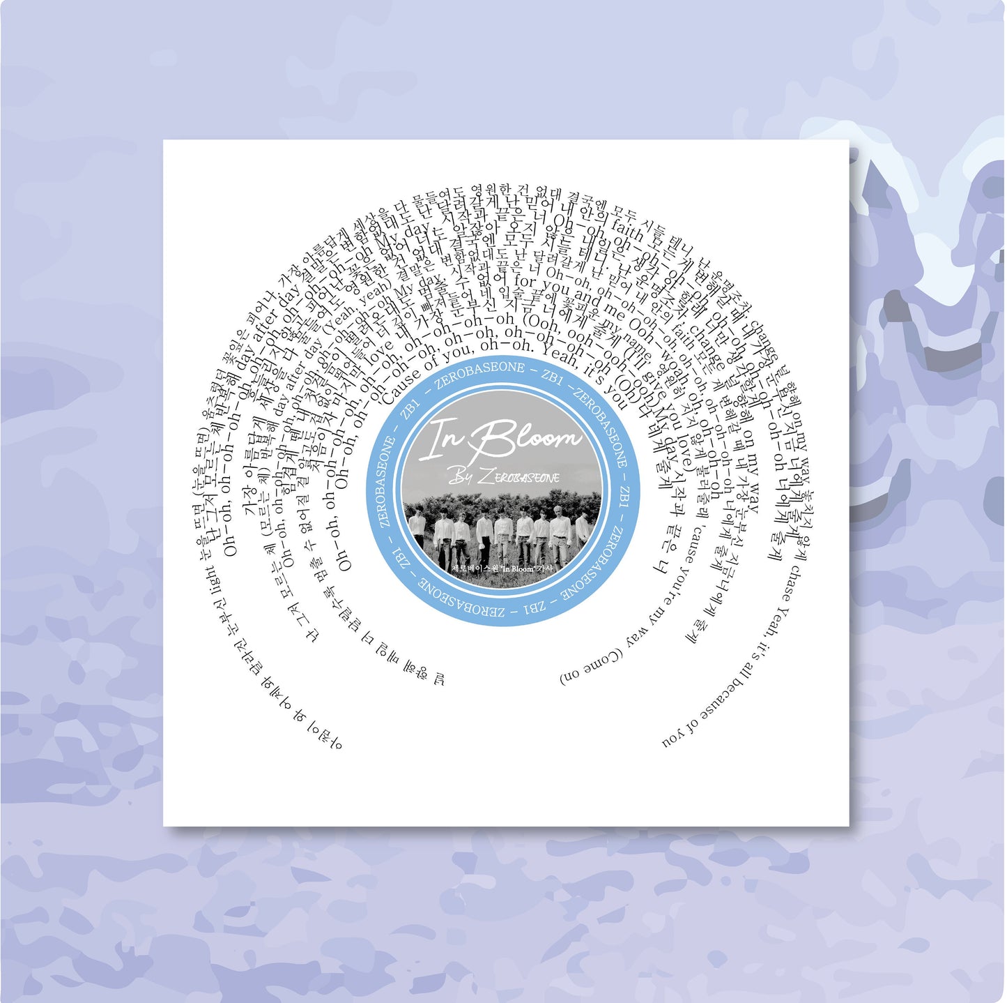 ZEROBASEONE "In Bloom" Lyric Wall Print