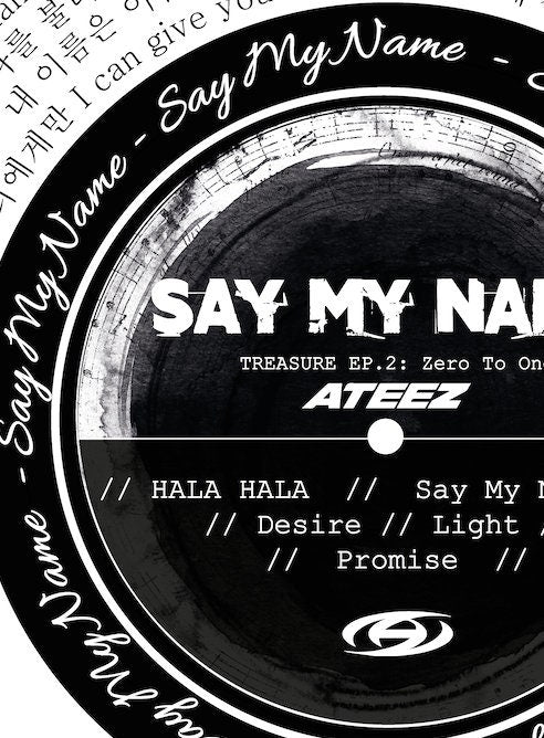 Ateez "Say My Name" Full Lyric Wall Print