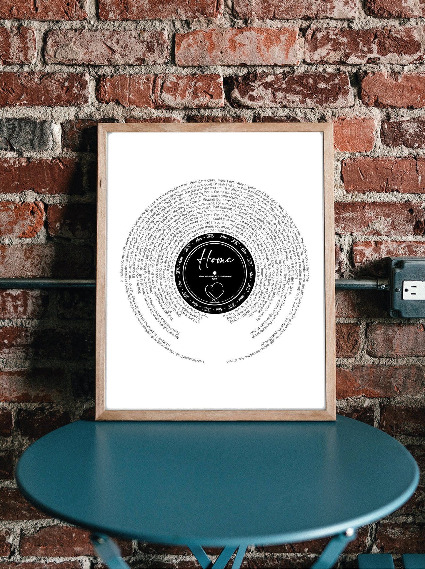 BTS "Home" Song Lyric Print
