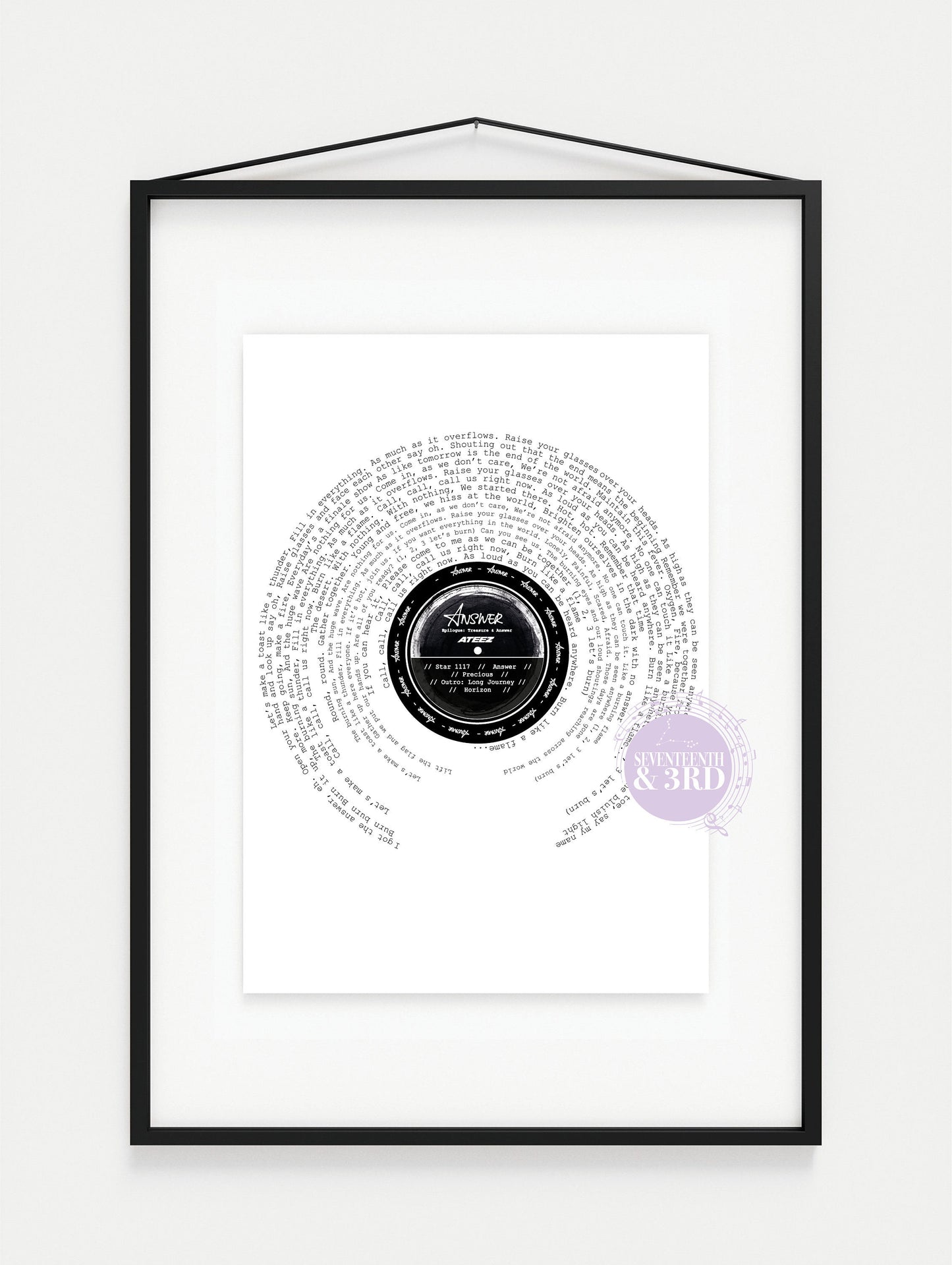 Ateez "ANSWER" inspired Lyric Print