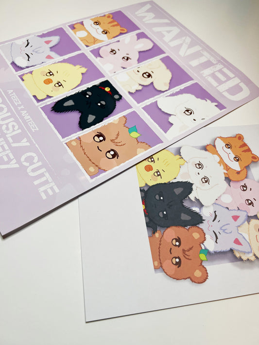 Aniteez Wanted Poster || Ateez Inspired Print