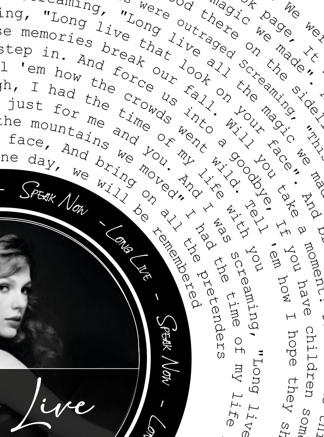 Long Live Print (T.Swift) TV || A4 scale