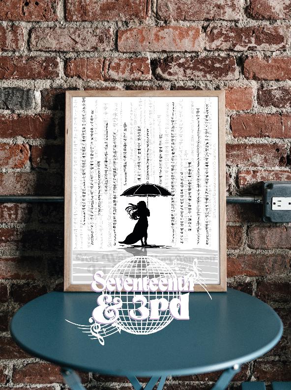 The Rose (더로즈) "She's in the rain" art poster Song Print || Korean Rock/Alt ||