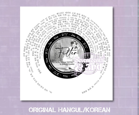 JIMIN Print "FILTER" lyric print