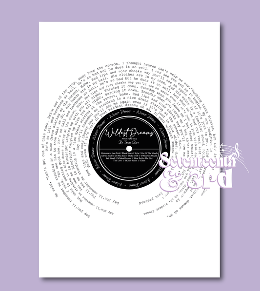 Wildest Dreams Print (TV) Music Poster || A3 scale