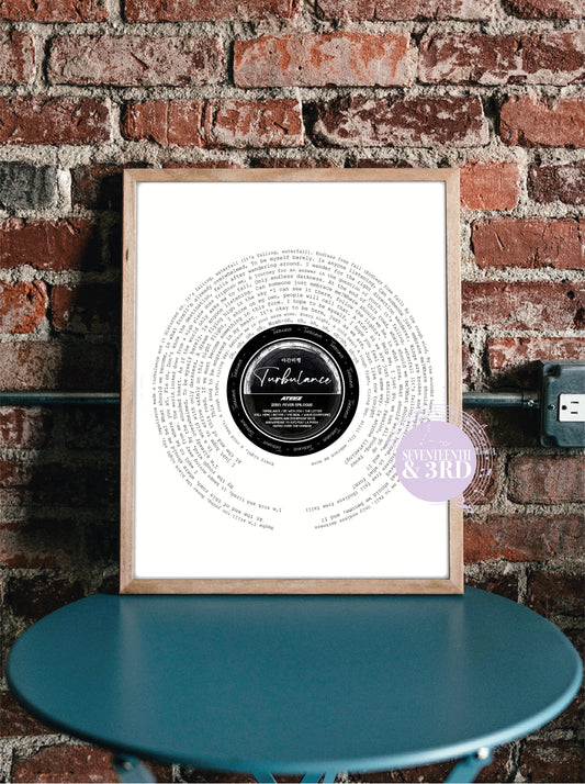 Ateez "TURBULENCE" full Lyric wall Print