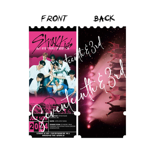 Stray Kids Ticket souvenir BST Hy*e Park festival Inspiration