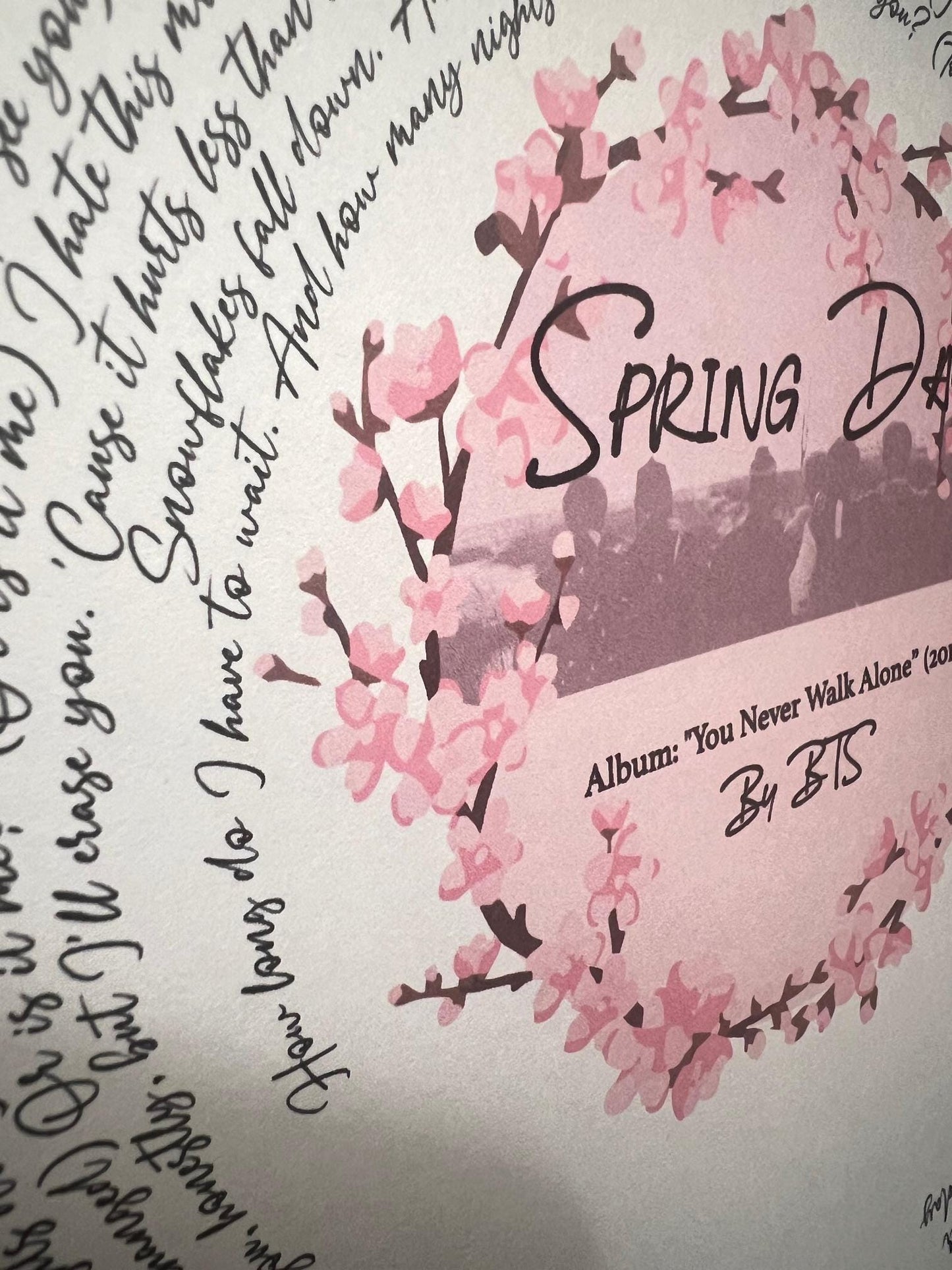 BTS "SPRING DAY" full lyric Print