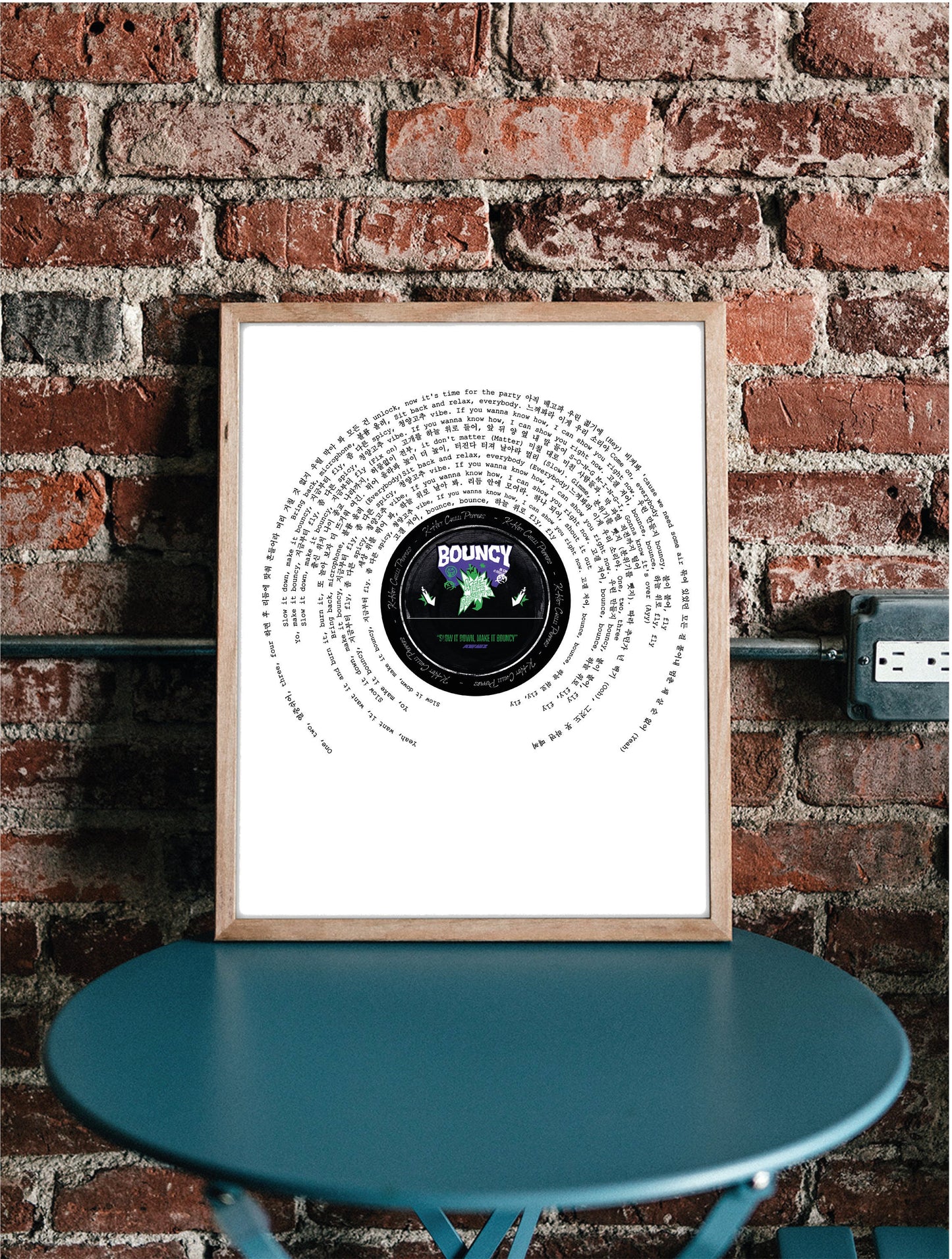 Ateez Print BOUNCY K-Hot Chilli Peppers Song Lyric Print