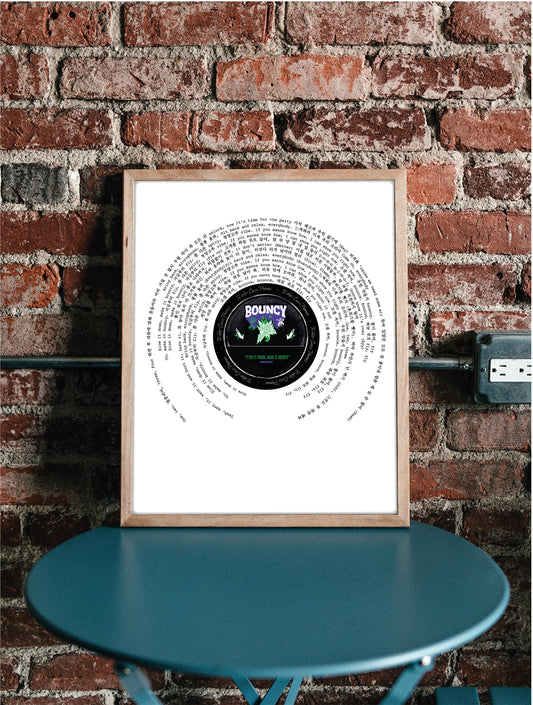 Ateez "BOUNCY" A3 Song Lyric Print