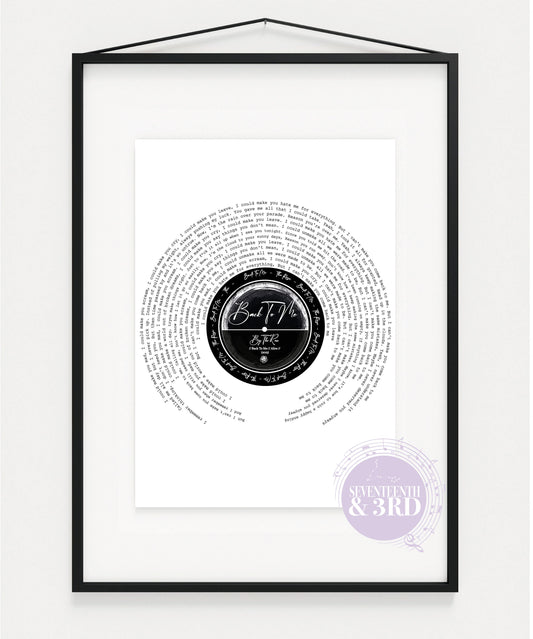 The Rose (더로즈) "Back To Me"  Song Print