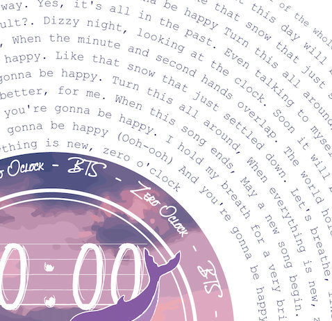 BTS 'Zero O'clock' 00:00 Lyric Wall Print