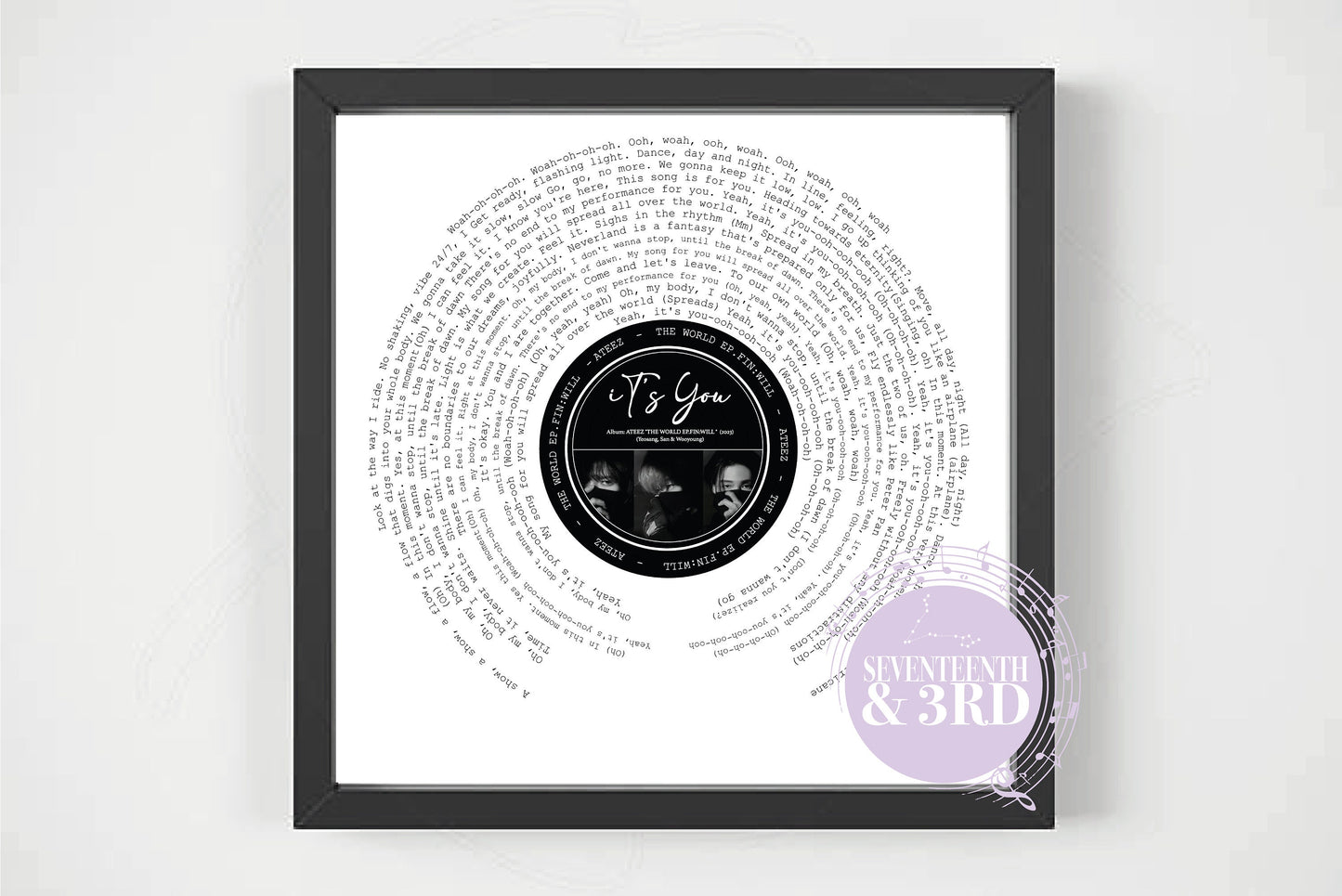 Ateez "iT's You" Lyric Inspired Print