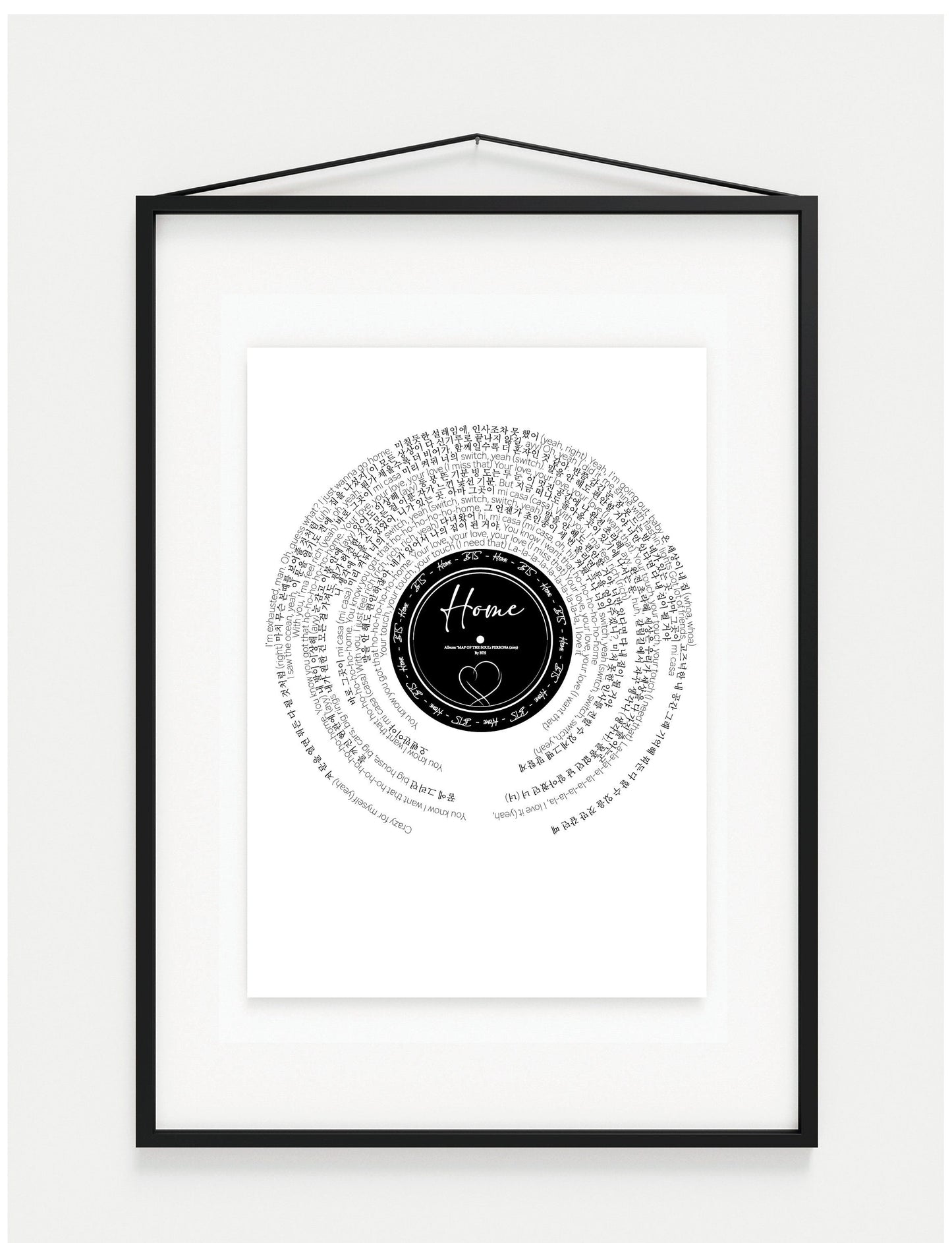 BTS "Home" Song Lyric Print