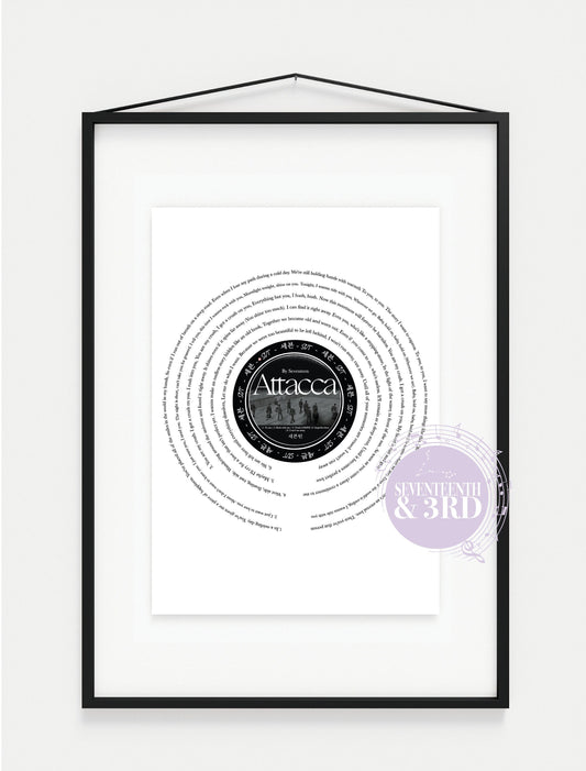 SVT  "Attacca" Album Lyric Art Print