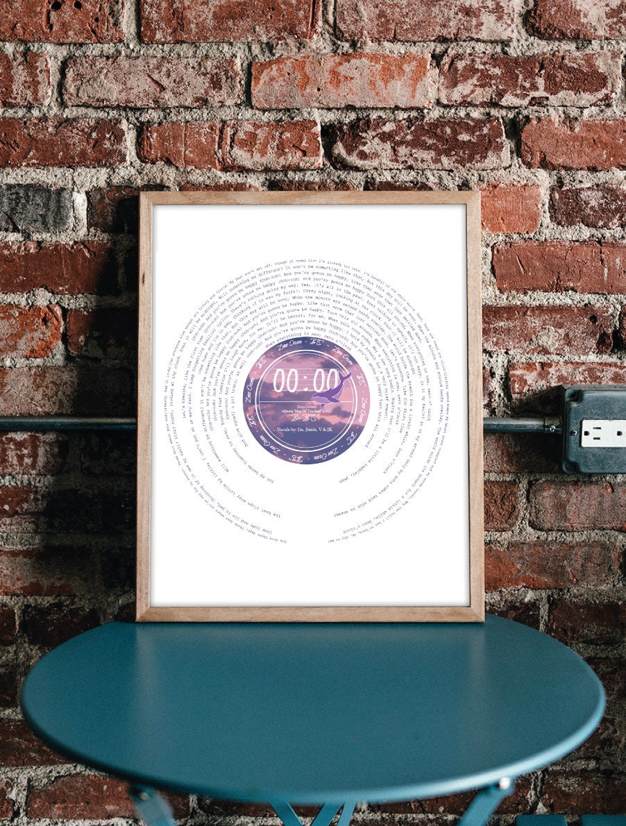 BTS 'Zero O'clock' 00:00 Lyric Wall Print