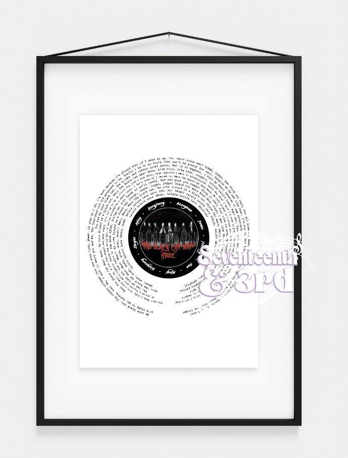 Ateez "Black Cat Nero" Song Ateez Lyric Print and Poster | Kpop Halloween