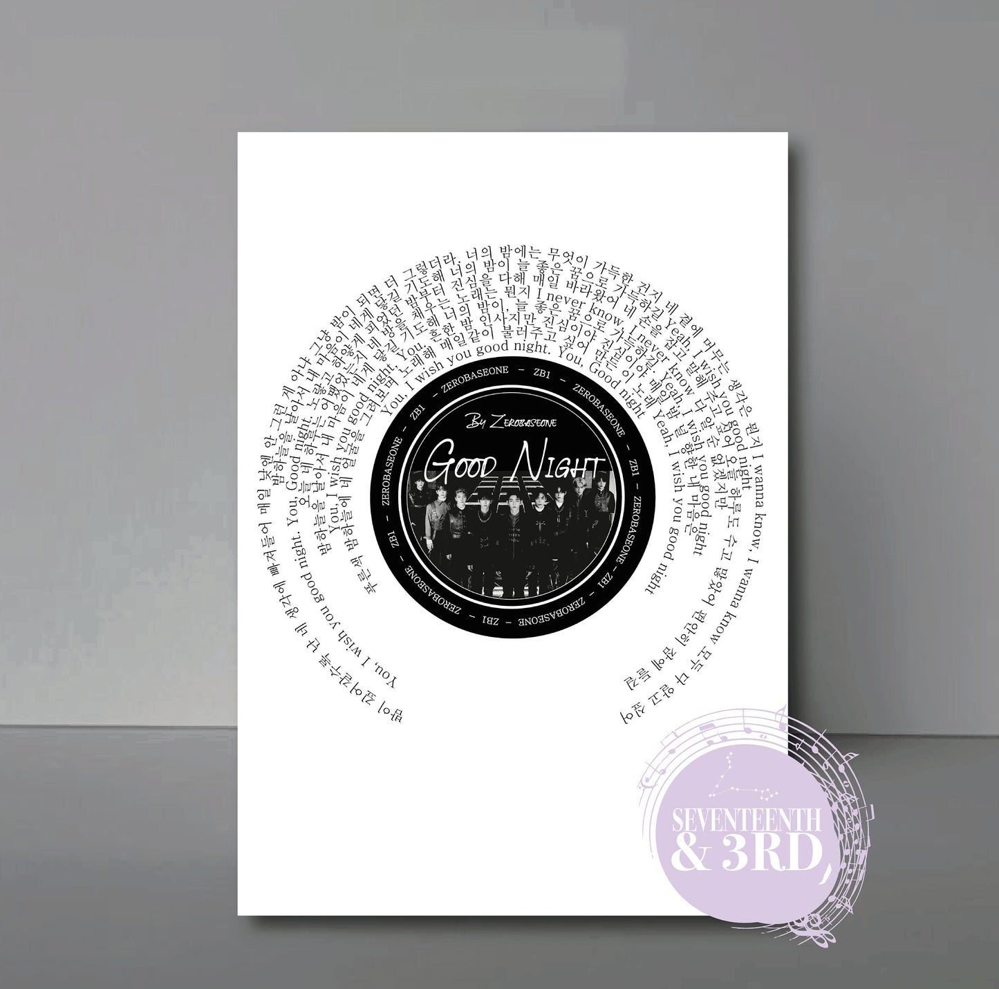 ZEROBASEONE "Good Night" Lyric print
