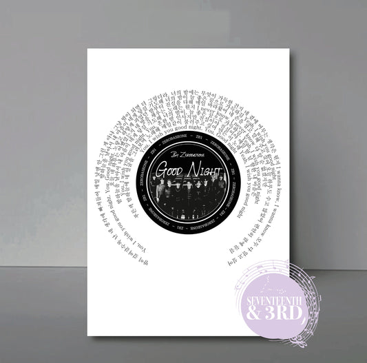 ZEROBASEONE "Good Night" Lyric print