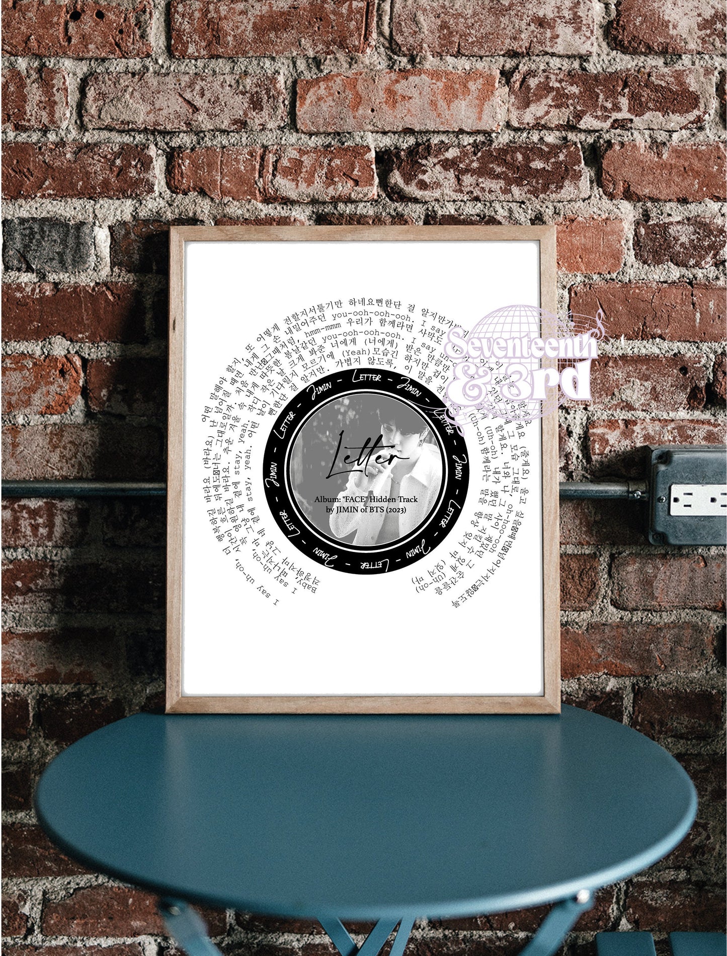 Jimin Song Print "Letter" || JIMIN inspired Print from BTS to ARMY