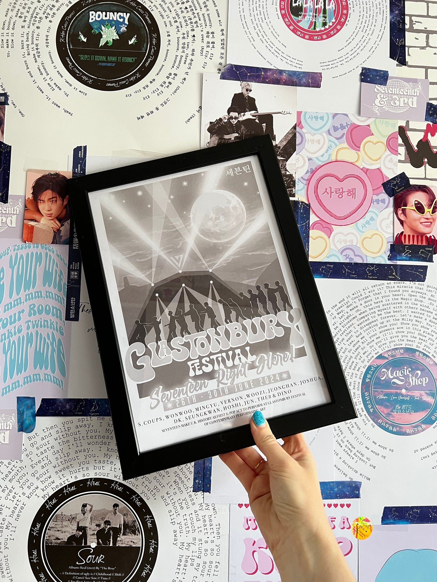 17 "Seventeen Right here" at Glastonbury Inspired Wall Poster print.