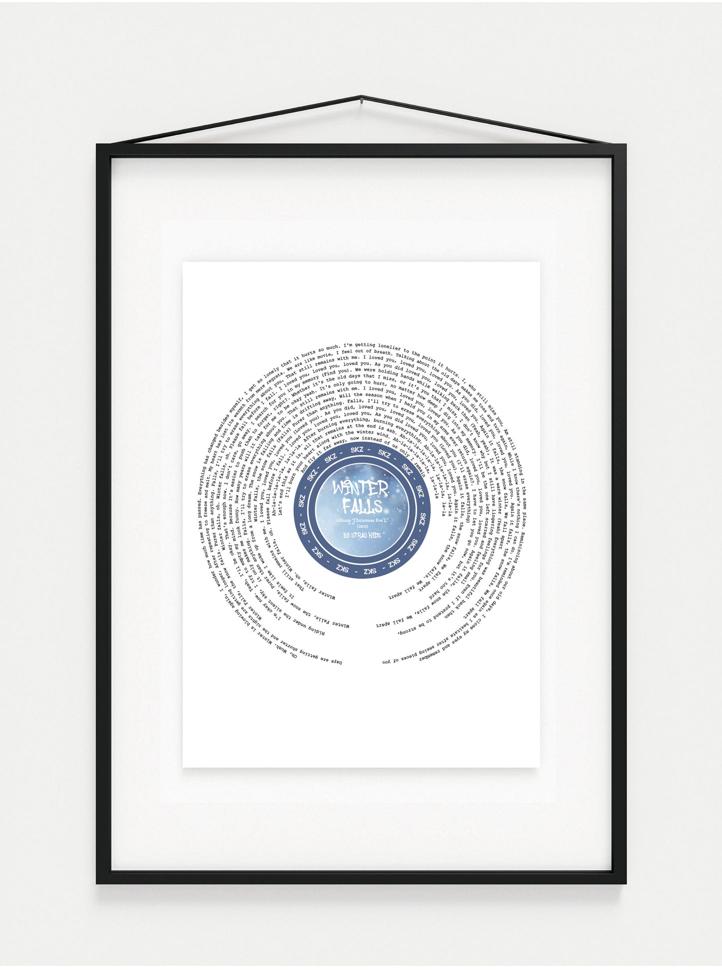 Stray Kids  "Winter Falls" Lyric Wall Art Print || Christmas Eve'L Album || Full Song Lyrics